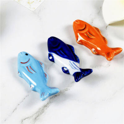 Cute Chopstick Holder Marine Life Chopstick Holder Creative Stationery Ceramic Fish Chopstick Holder Household Chopsticks Rack Creative Little Fish Chopstick Holder