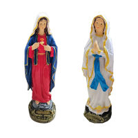 Resin Crafts Jesus Nativity Dame Pedestal Statue Religious Decoration Bedroom TV Cabinet Decorations