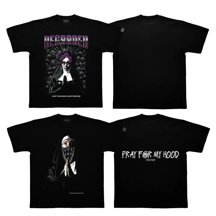 Degraded "Death Fears Me and Pray for my Hood" Oversize Shirt Lazada PH