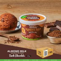 ไอศกรีมนมอัลมอนด์ สูตรดาร์คช็อคโกแลต 80g x 12 cups (Dark Chocolate Vegan Ice Cream Happy Addey Brand)