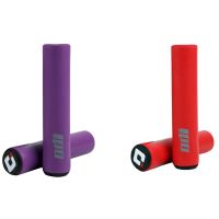 ODI 2Pair MTB Bicycle Grip Silicone Handlebar Grips Shock-Absorbing Soft Mountain Bicycle Grip Bike,Red &amp; Purple