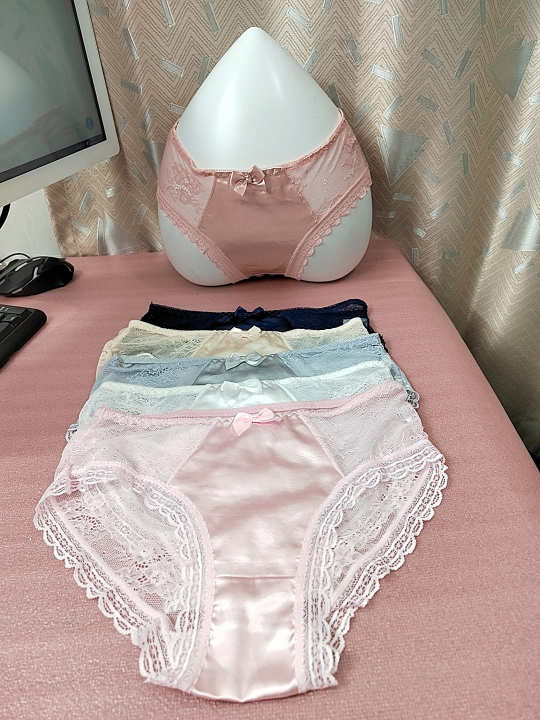 💋SEXY💋 High End Satin With Sweet Lace Transparent Lace Sweet