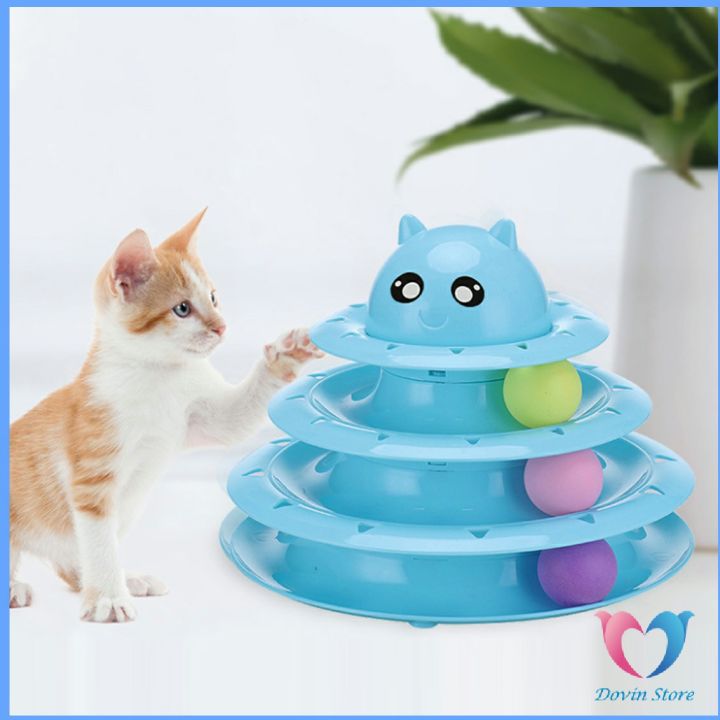 รางบอล-ตาโต-รางบอล-ของเล่นแมวทรงโดม-4-ชั้น-cat-play-plate