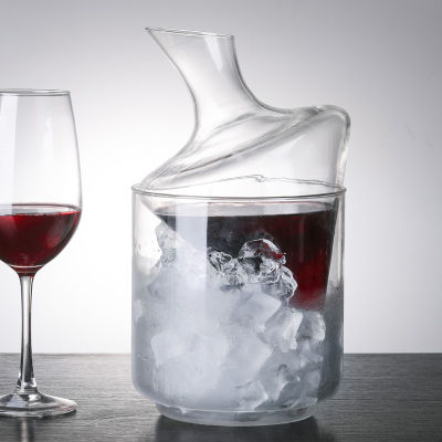 รูปทรงกรวยแก้วน้ำแข็งขวดเหล้าไวน์แดงมือเป่า Invert ตู้ไวน์ภาชนะบรรจุไวน์วิสกี้ขวดเหล้าบาร์เครื่องมือ