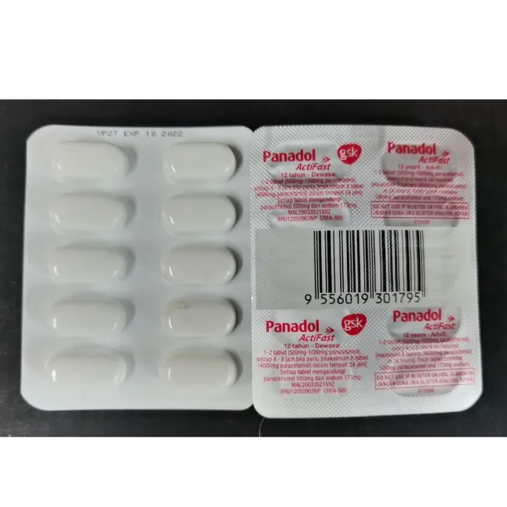 [Ready Stock] PANADOL Actifast 10 Tablets (Headache, Paracetamol, Fever) EXP 2024 Lazada