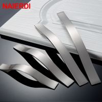 【hot】♟✉◎  NAIERDI Cabinet Handles Drawer Knobs Aluminum Alloy Wardrobe Door Brushed Pulls Handle