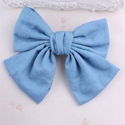 MAXSITI U Custom Barrettes Solid Denim Bowknot Hairpin For Women Girl Spring and Autumn Simple Fashion Headwear Hair Accessories