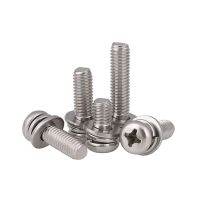 20PCS M3 M4 M5 M6 Button Head Cross Screw Sping/Flat Washer A4 316 Stainless Steel