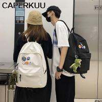 CAPERKUU กระเป๋าเป้แบรนด์แฟชั่นสไตล์ญี่ปุ่นกระเป๋าเป้สะพายหลังแบบเรียบง่ายสำหรับผู้ชาย