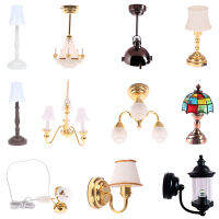 16 112 Scale Dollhouse อุปกรณ์เสริม Miniature LED Wall Sconce โคมไฟ,ตุ๊กตาโคมไฟตั้งโต๊ะ,แบตเตอรี่ดำเนินการเปิดปิดสวิทช์