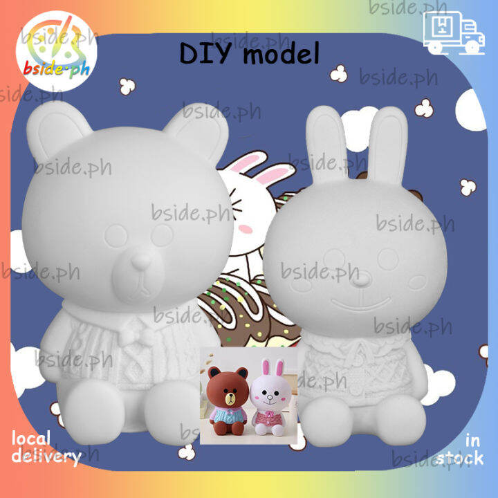 bside.ph Brown bear and Connie rabbit DIY coloring model Painting ...