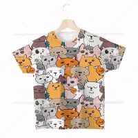 Children Neko Atsume Cat 3D Print T Shirts Toddler Kids Cute Cartoon Tshirts Boys Girls Anime T-shirts Streetwear Tee Camiseta