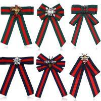 [COD] Foreign trade cross-border explosive accessories fabric bee stripe bow tie brooch