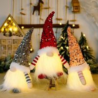 Christmas Doll Elf Gnome with Led Light Decorations for Home Xmas Navidad New Year 2023 Children 39;s Gifts