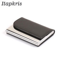Itapkris Man Business Card Holder PU Leather Bank Credit Card Case For Women Travel Aluminum Black RFID Wallet Porte Carte