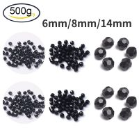 500g Opaque Acrylic Beads  Faceted Round  Black  Size:about 6mm/8mm/14mm in diameter  hole: 2mm  about 340~4700pcs/500g Beads