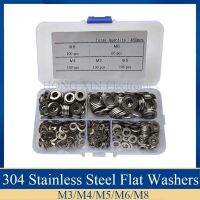 460Pcs/Set Flat washer M3/M4/M5/M6/M8 round stainless steel Flat ring seal kit Nails Screws  Fasteners