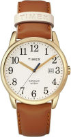 Timex Womens Easy Reader Date Leather Strap 38mm Watch Brown/Gold