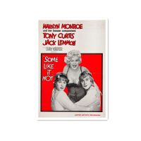 Some Like It Hot Movie Print Art โปสเตอร์ผ้าใบ-เหมาะสำหรับตกแต่งห้องนั่งเล่นและภาพผนังบ้าน-ภาพยนตร์ฮอลลีวูดคลาสสิก