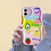 เคส RouJiang สำหรับ iPhone 15 14 13 12 11 Pro Max X XR Xs Max 8 7 6S Plus SE 2020เคสโทรศัพท์สตรอเบอร์รี่กล้วยอะโวคาโดผลไม้ลายการ์ตูนคลาสสิก