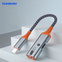 2 Dalam 1 Penyesuai USB เสียง C Ke แจ็ค3.5มม. Jenis-C Mengecas Kabel Aux 65W Cepat Mengecas untuk Xiaomi Samsung S20