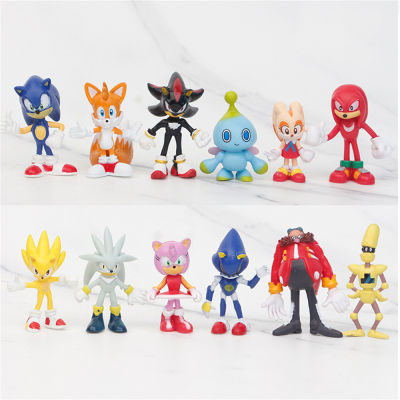 12pcs Cute Sonic Figure Toys Creative Game Character Hand Doll Model Kids GiftsKids Boys Girls Childrens Day GiftsHome Car Office Desktop DecorationCake Toppers Collectible Sonic Figure ToysSonic Party Supplies Kids Birthday GiftsSonic Figurines