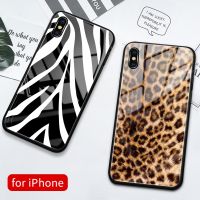 [Chaoke digital branch] เคสสำหรับ iPhone 14หลังเป็นกระจกแข็ง Zebra Tiger Leopard Skin Cover Coque สำหรับ Iphone 6 7 14Plus X Xs Max Xr 11 12 13 14 Pro Max Se