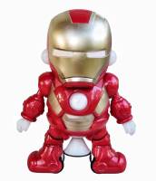 IRONMAN DANCE หุ่นยนต์เต้นได้ ใส่ถ่าน2A ไอร่อนแมนเต้นได้หมุนตัวได้ Hero Dance มีเสียงมีไฟ ของขวัญเด็กเล็ก TY212