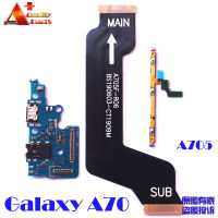 สำหรับ Samsung Galaxy A70 A705F A705DS A705FN ปริมาณปุ่มด้านข้างแถบเมนบอร์ด LCD USB charing บอร์ดไมโครโฟน flex cable-harjea4397887