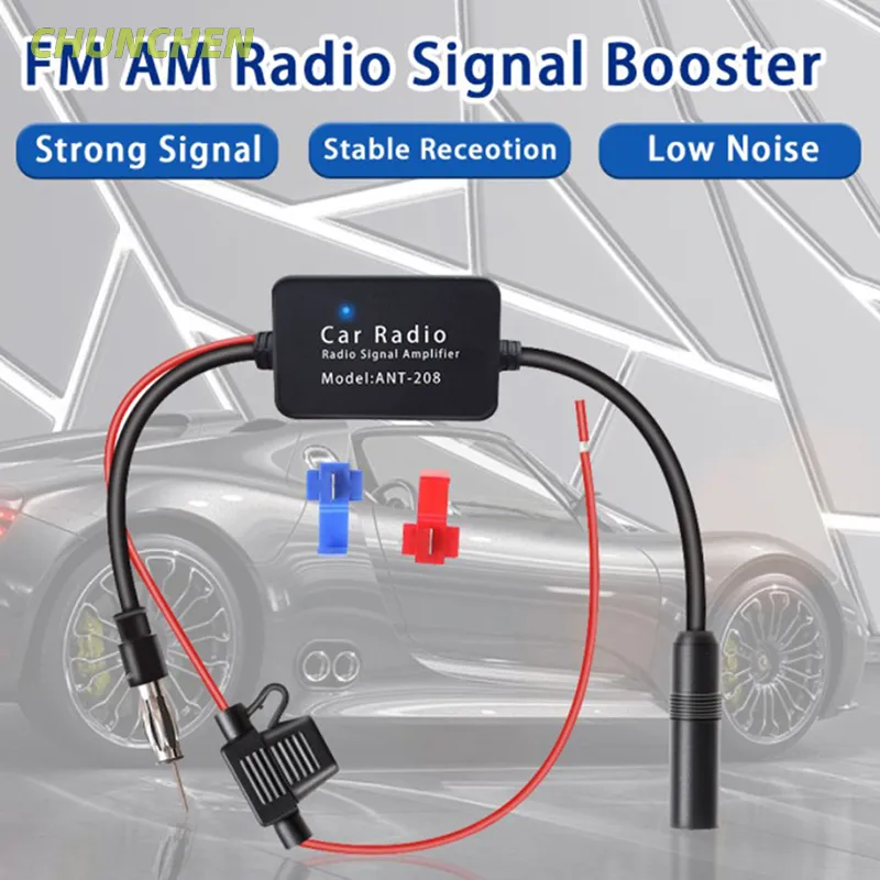 💖【Lowest price】CHUNCHEN 12V Car Radio Antenna FM/AM Radio Signal Amplifier  Booster Anti-interference Car Antenna Aerials Universal FM Booster Amp 2022