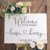 Welcome To Our Wedding Sign Heart Design Decal Wedding Reception Party Sign Welcome Removable Vinyl Stickers BA431