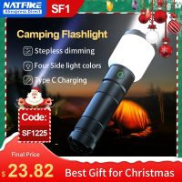 NATFIRE Outdoor LED Rechargeable Flashlight with Camping Lamp Flashlight 4 Color 2 in 1 Portable Powerful Bright Flashlights SF1 Rechargeable  Flashli