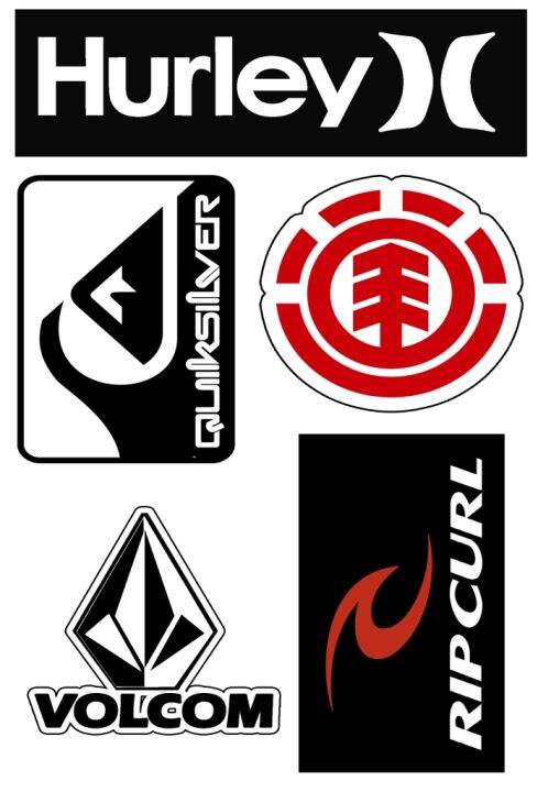 BRAND LOGO STICKERS #90 1 SET HALF A4 SIZE WATERPROOF VINYL STICKER ...