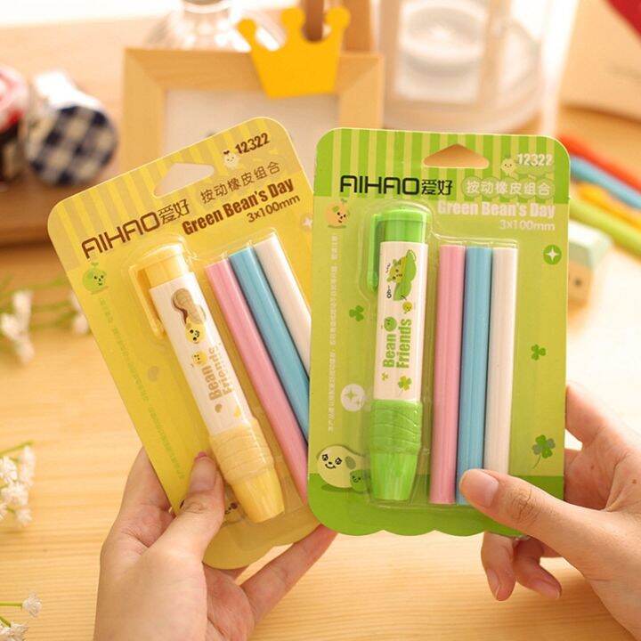 replaceable-pen-shape-rubber-eraser-for-pencil-kid-funny-cute-stationery-novelty-eraser-office-accessories-school-supplies