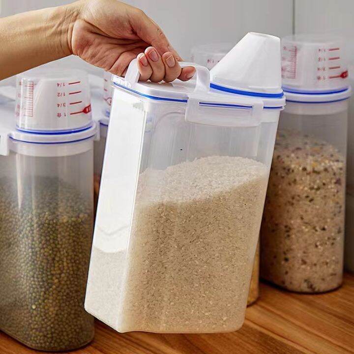 2l Rice Sachet Scato 2L Rice Container Airtight Cereal Container Rice Barrel Dry Grain ...