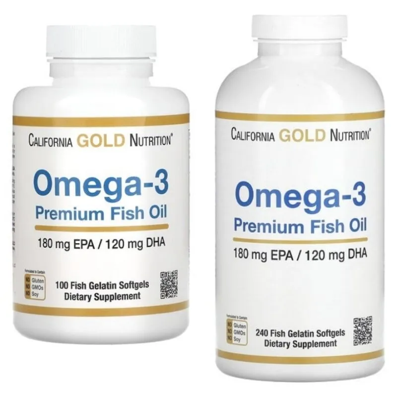 Omega-3, Premium Fish Oil, 240 Fish Gelatin Softgels