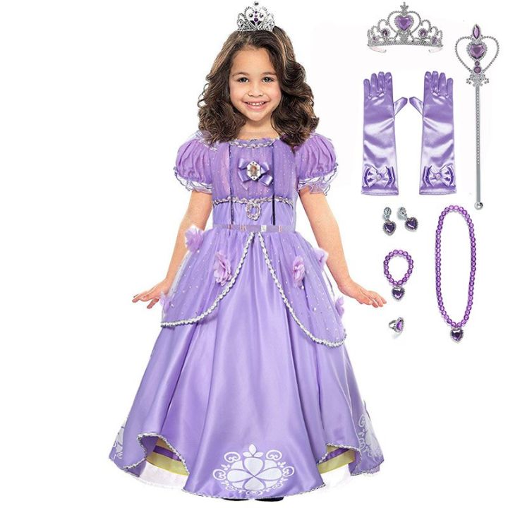 Girls Sophia the First Costume Dresses Kids Princess Sofia Halloween ...