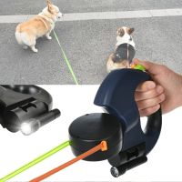 3m Dual Dog Leash Auto Retractable LED Light Traction Ropes For 2 Small Dogs Cats Walking Running Training Travel Pet Supplies