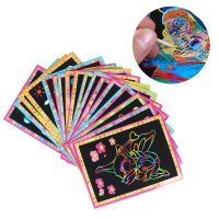 10pcs/lot Child Kids Magic Scratch Art Doodle Pad Painting Cards Toys Early Educational Learning Drawing Toys Flash Cards Flash Cards