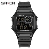 2023 SANDA แบรนด์ผู้ชายแฟชั่นนาฬิกาสปอร์ตกันน้ำอัตโนมัติวันที่ Chronograph ผู้ชายนาฬิกาดิจิตอล