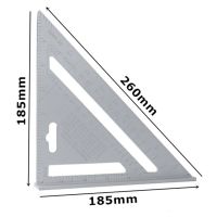 7inch Triangle Ruler Aluminum Alloy Angle Protractor Speed Metric Imperial