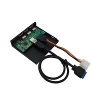 PCER◆33S50-RTK Card Reader Media Type-C Dual USB 3.0 Port Hub Dashboard PC Front Panel with USB Power Cable