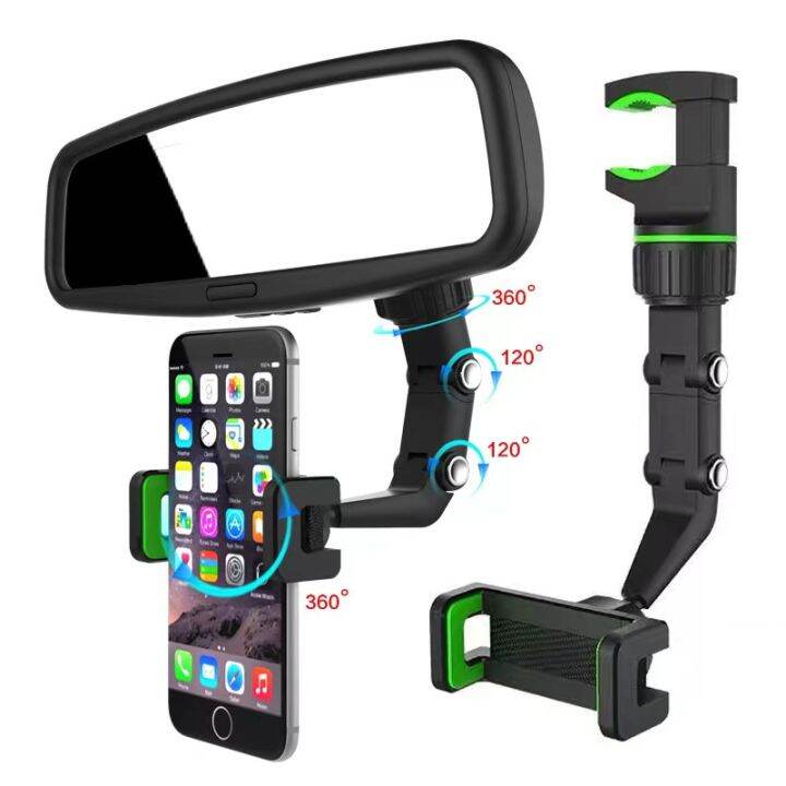 navigation-bracket-car-mobile-phone-seat-multi-function-360-degree-rotatable-car-rearview-mirror-seat-clip-bracket