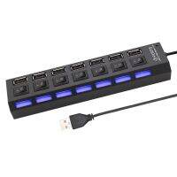 Switch Extension Hub 7 พอร์ต USB2.0 Hub คอมพิวเตอร์ USB Extension Hub One Drag Seven USB2.0 Splitter PC แล็ปท็อปเดสก์ท็อป-Gamekj