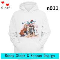 ✶✿∈ x4 Leafx Thai Mens Day aid hooded 9by9 แขนยาวสีขาวป่าหลวม wild women long shirt Funny cartoon หญิงสาวสวมใส่ tor