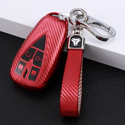 【cw】 For Changan CS35 PLUS CS55 PLUS CS75 PLUS 2019 2022 TPU Carbon Fiber Car Smart Key Case Cover Bag Shell Keychain Protector