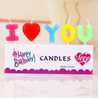 I Love You  Happy Birthday Candles Novelty Anniversary Wedding Romantic Toothpick Cake Candles Party Decor Candles wty