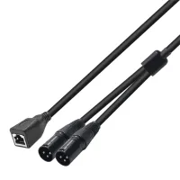 HILABEE XLR 3Pin ตัวผู้ไปยัง RJ45สายเคเบิลตัวขยายอะแดปเตอร์ยาว0.5ม. ยืดหยุ่นด้วยสายเคเบิลเสียงสีดำเชื่อมต่อเครือข่าย