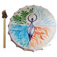 Handmade Shaminic Drum Tree-Of-Life Siberian Drum Goddess Drum Gaia Tree-Of-Life Siberian Drum Music Spiritual Shaman Drum With