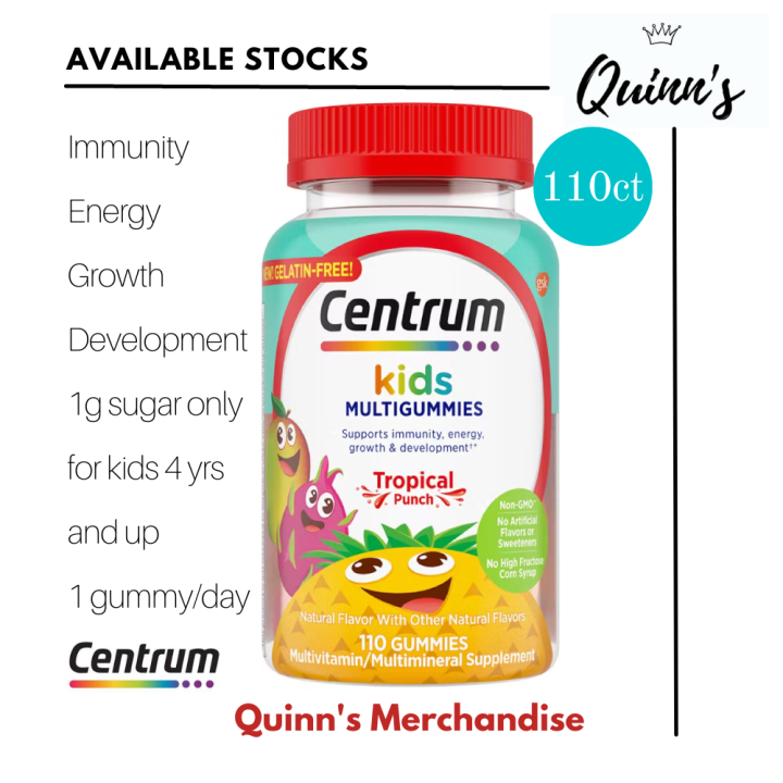 Centrum Kids Multivitamin Gummies, Tropical Punch Flavor EXP 7/23 ...